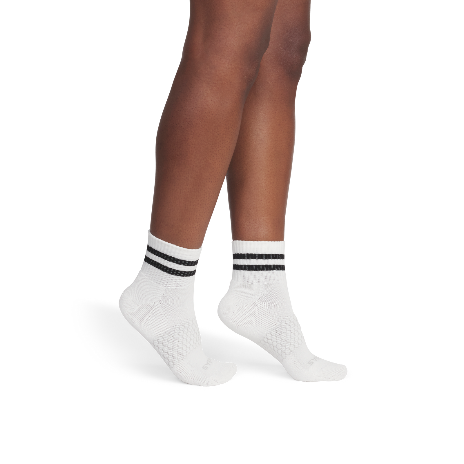 Vintage Stripes Quarter Socks - Soft White / Black WO1 [9006]