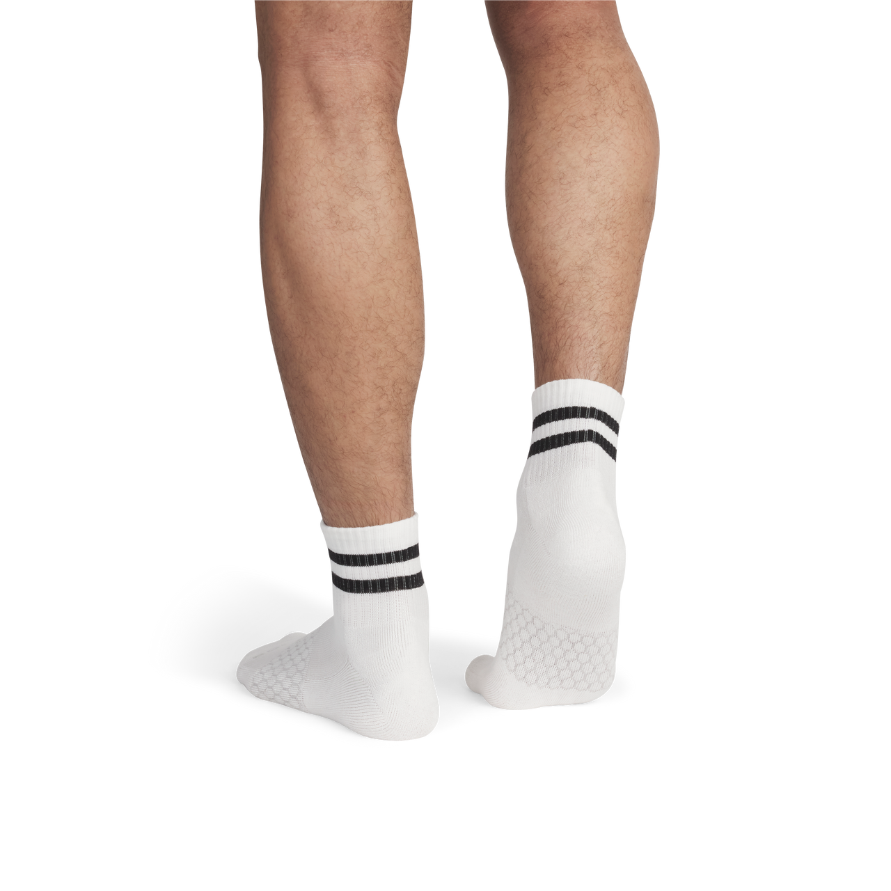 Vintage Stripes Quarter Socks - Soft White / Black MO2 [9006]