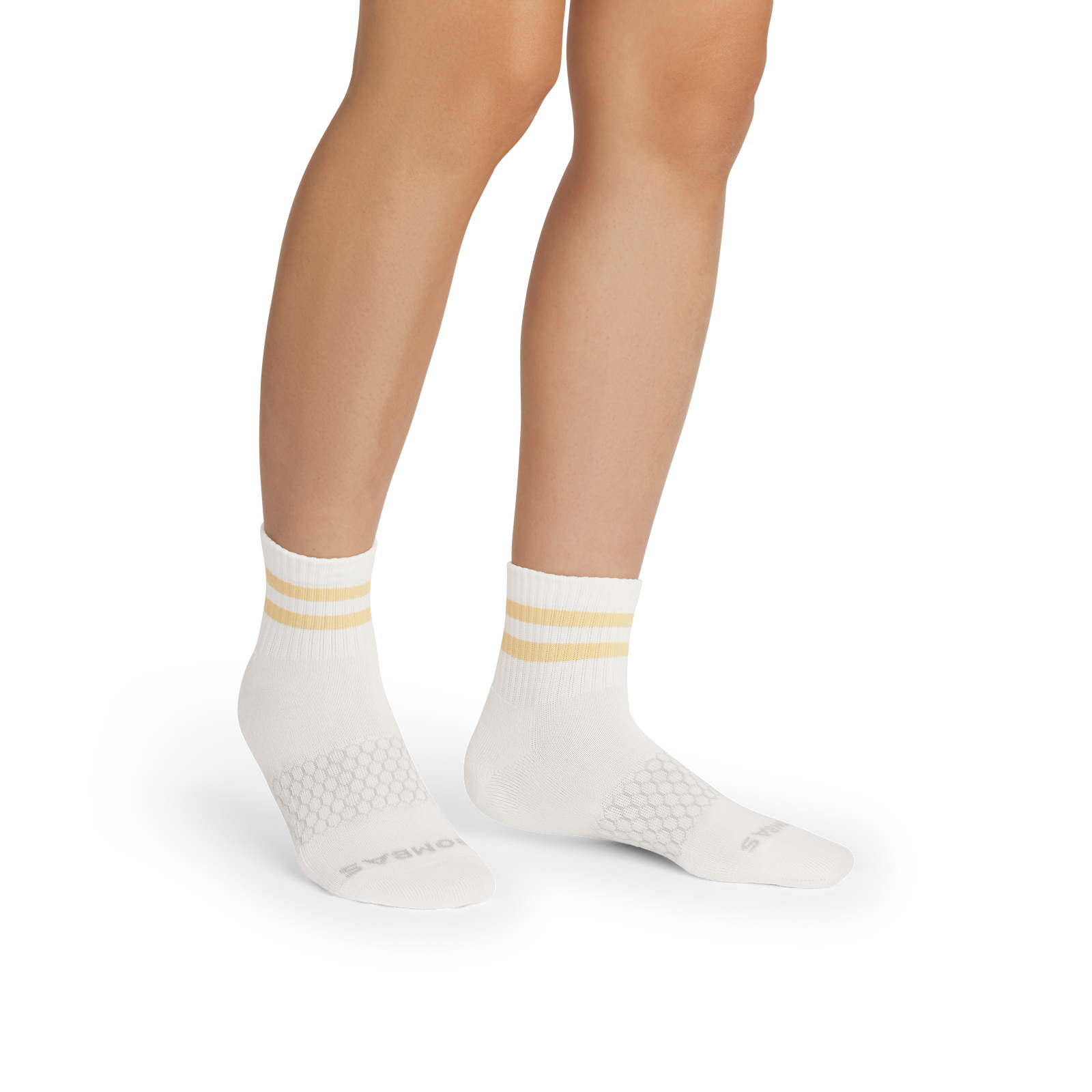 Women's Vintage Stripes Quarter Socks - meringue WO1 [9006]