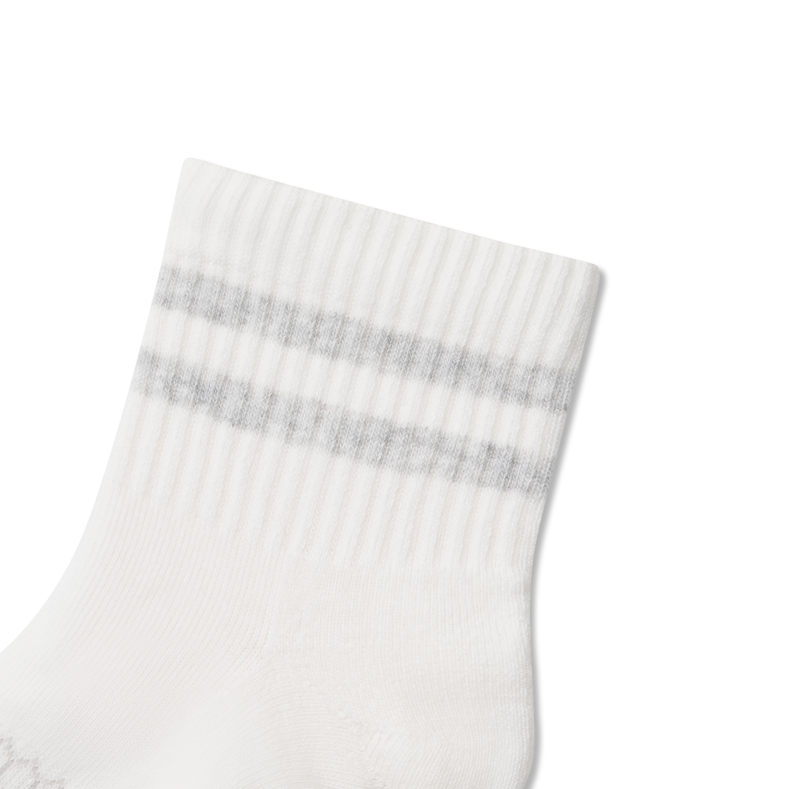 Vintage Stripes Quarter Socks - Soft White / Varsity Grey Heather Detail [9007]