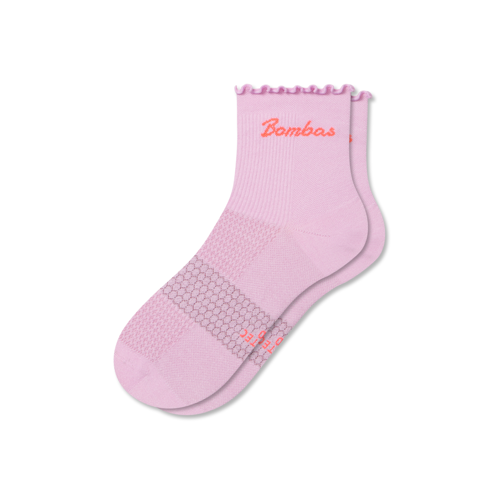 Women’s Ruffle Athletic Quarter Socks - bliss pink L [9161]