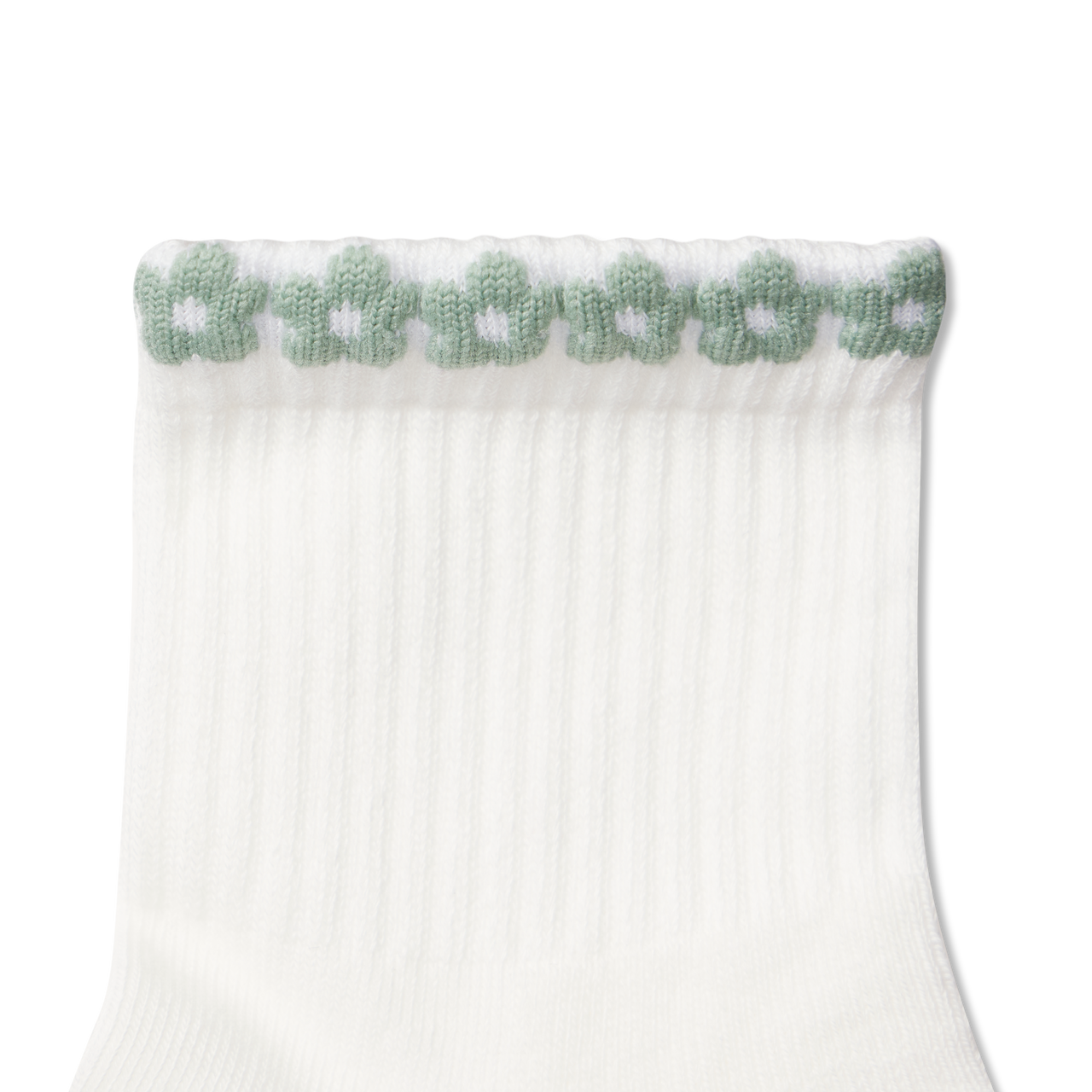Women's Daisy Chain Quarter Socks - soft white sage stone Detail [9171]