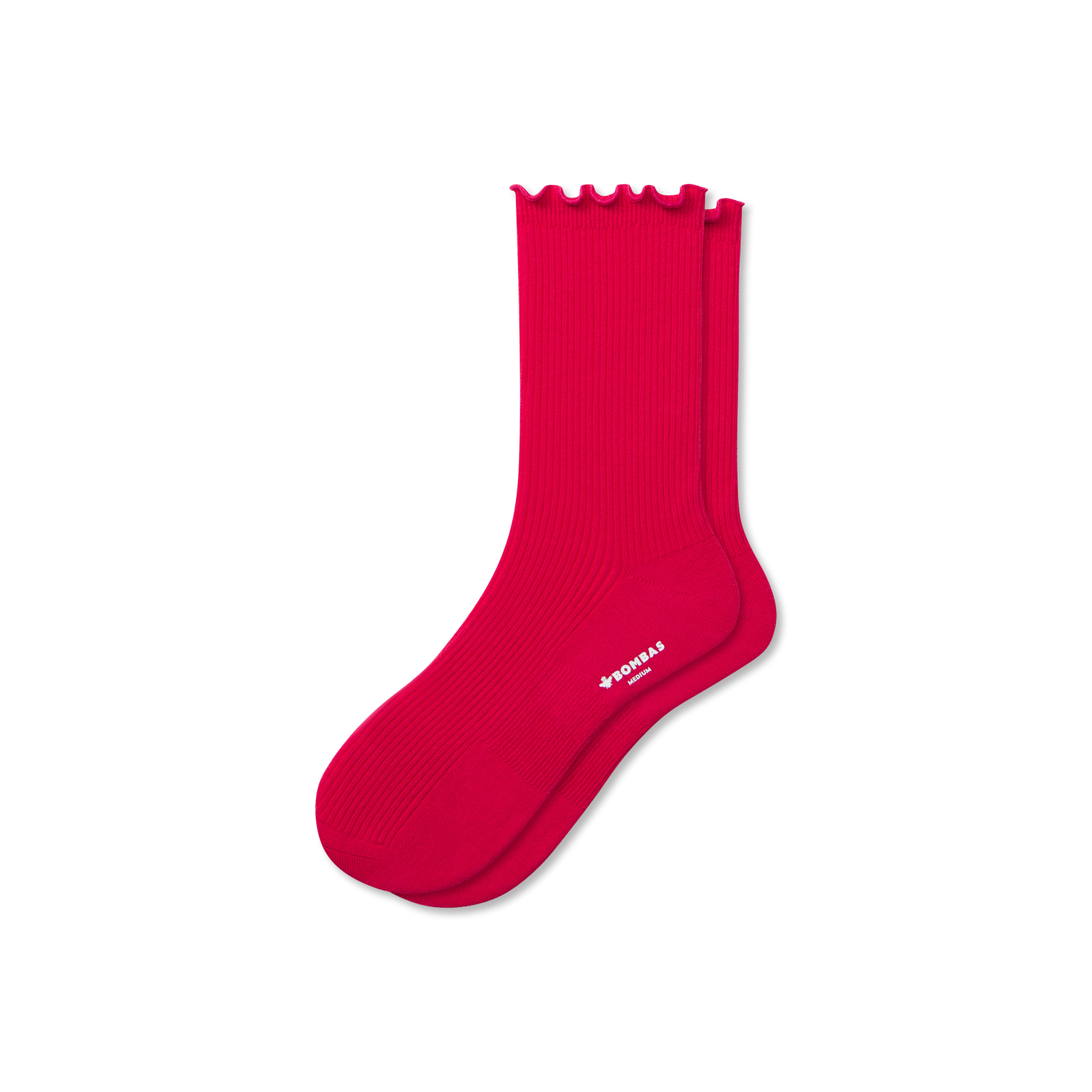 Ruffle Rib Half Calf - Vivid Red L [9285]