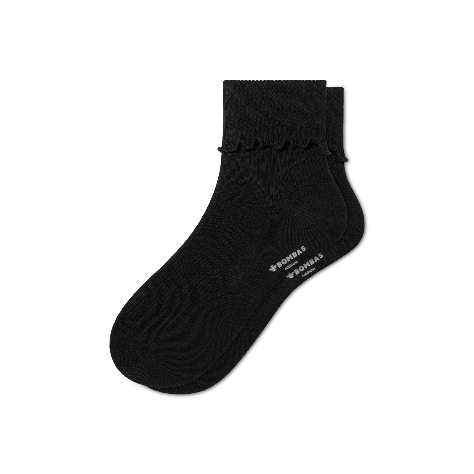 Ruffle Rib Half Calf Sock - black L2 [9385]
