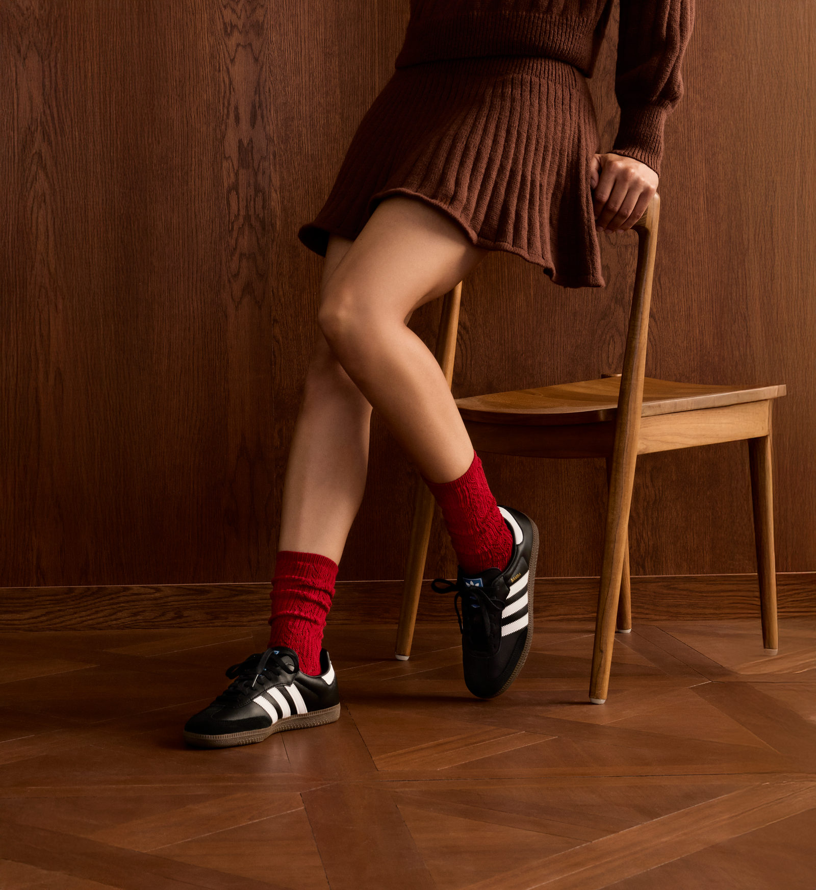 Pointelle Calf Socks - heritage red [LIFESTYLE] [9728]