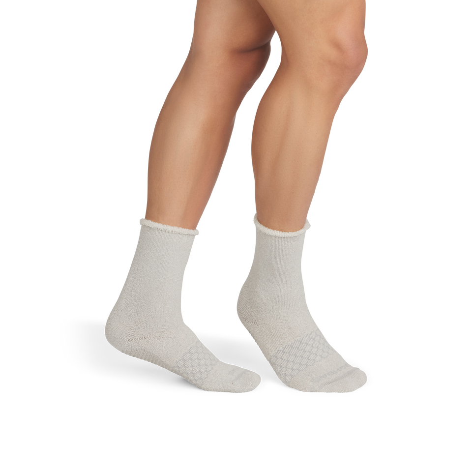 Merino Wool Blend Gripper Sweatshirt Socks - Harbor Grey MO1 [9805]