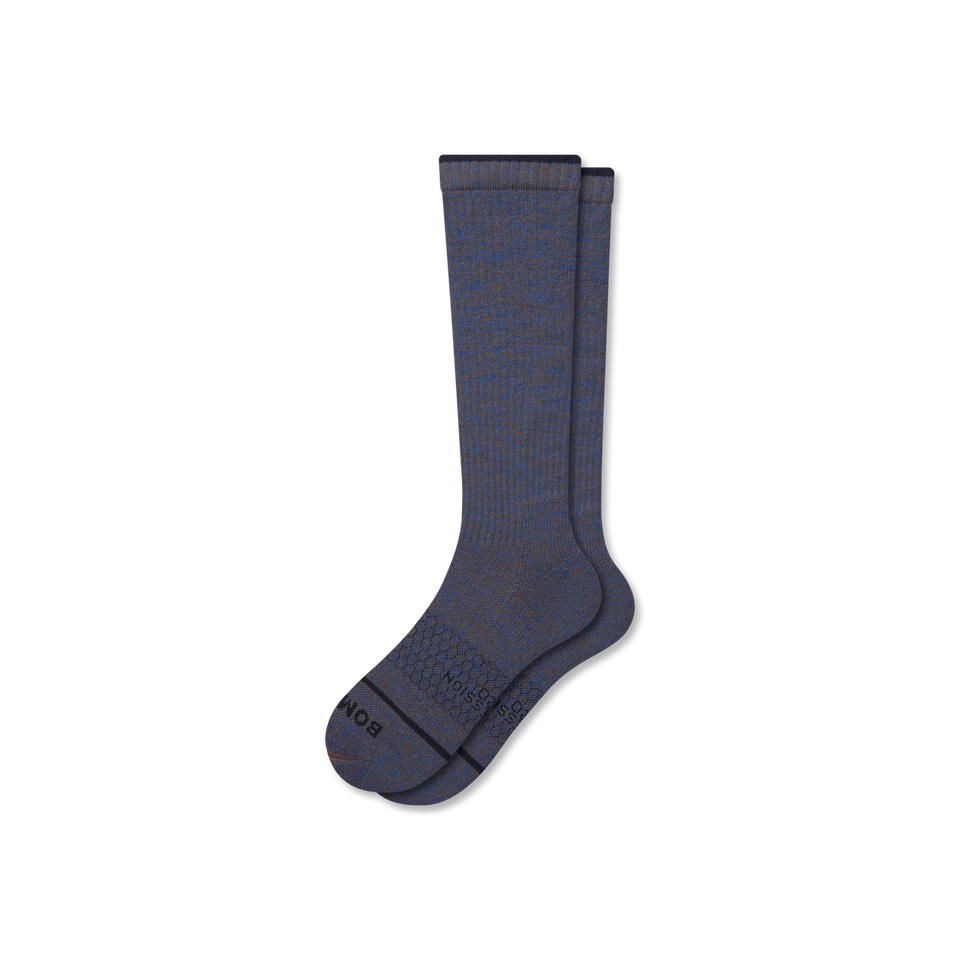 Merino Wool Everyday Compression Socks (15-20mmHg) - dusted cocoa midnight navy L [9821]