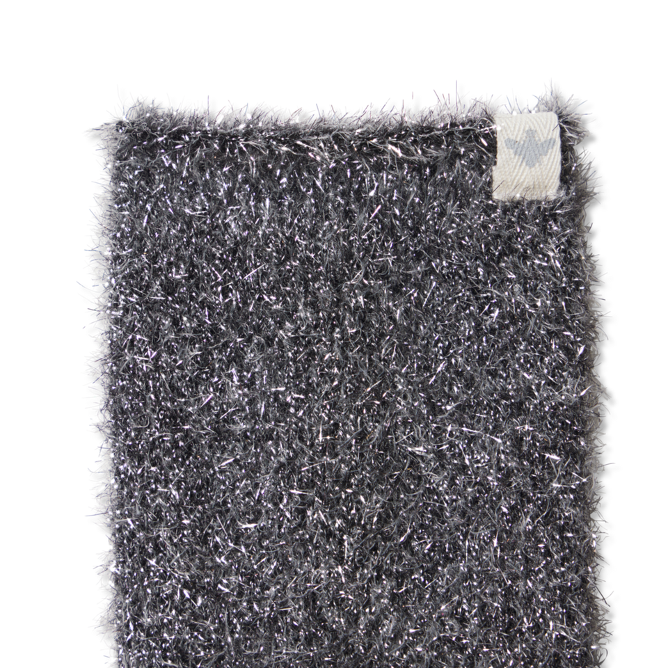 Women's Fuzzy Socks - Black Sparkle Detail [9849]