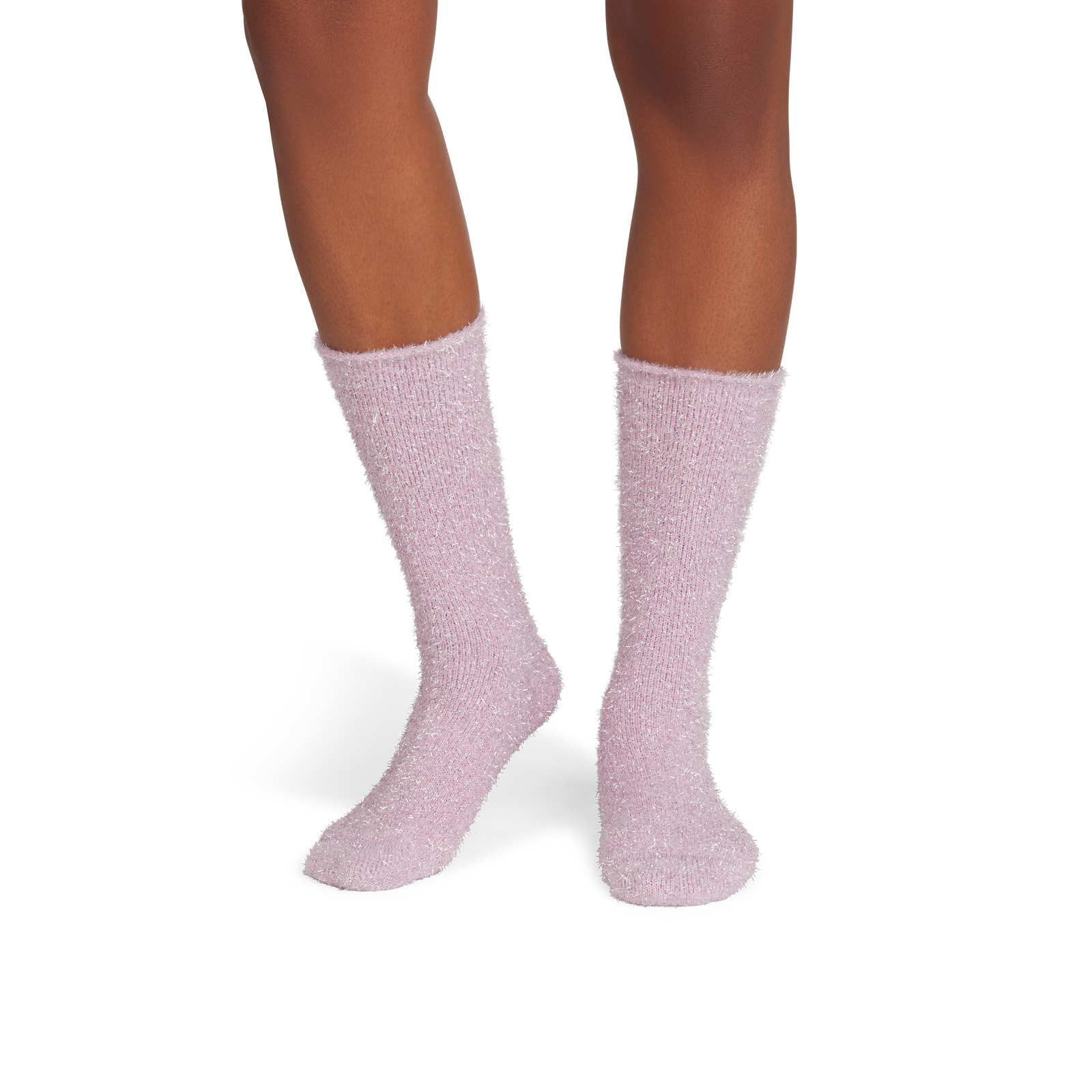 Women's Fuzzy Socks - Pink Sparkle WO1 [9849]