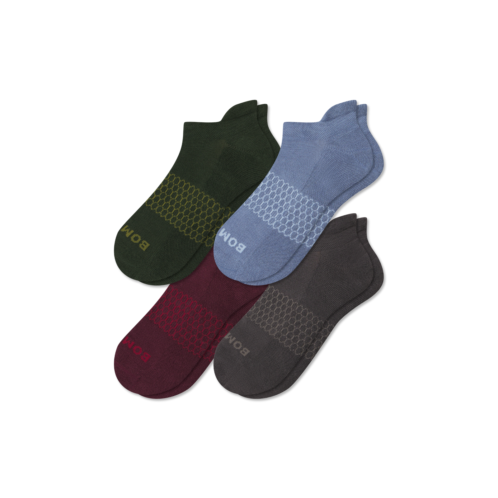 Men's Solids Ankle Sock 4-pack - blue steel mix L [9852]