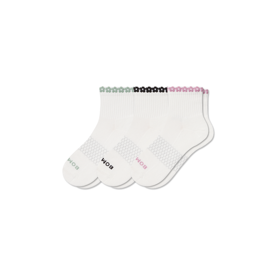Women's Daisy Chain Quarter Sock 3-Pack - Breathable Shift Wear