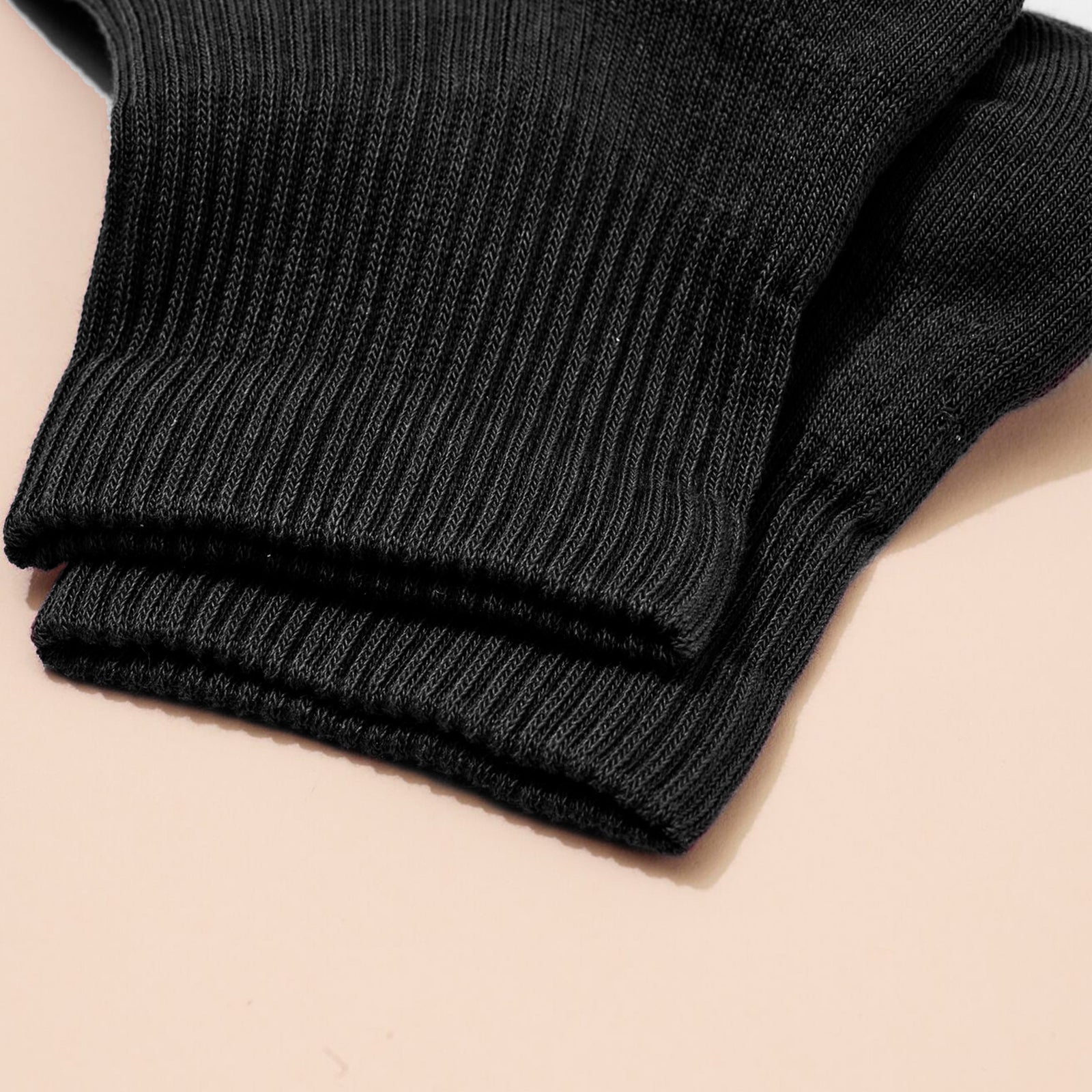 Modern Rib Quarter Socks - Black Detail [5702]