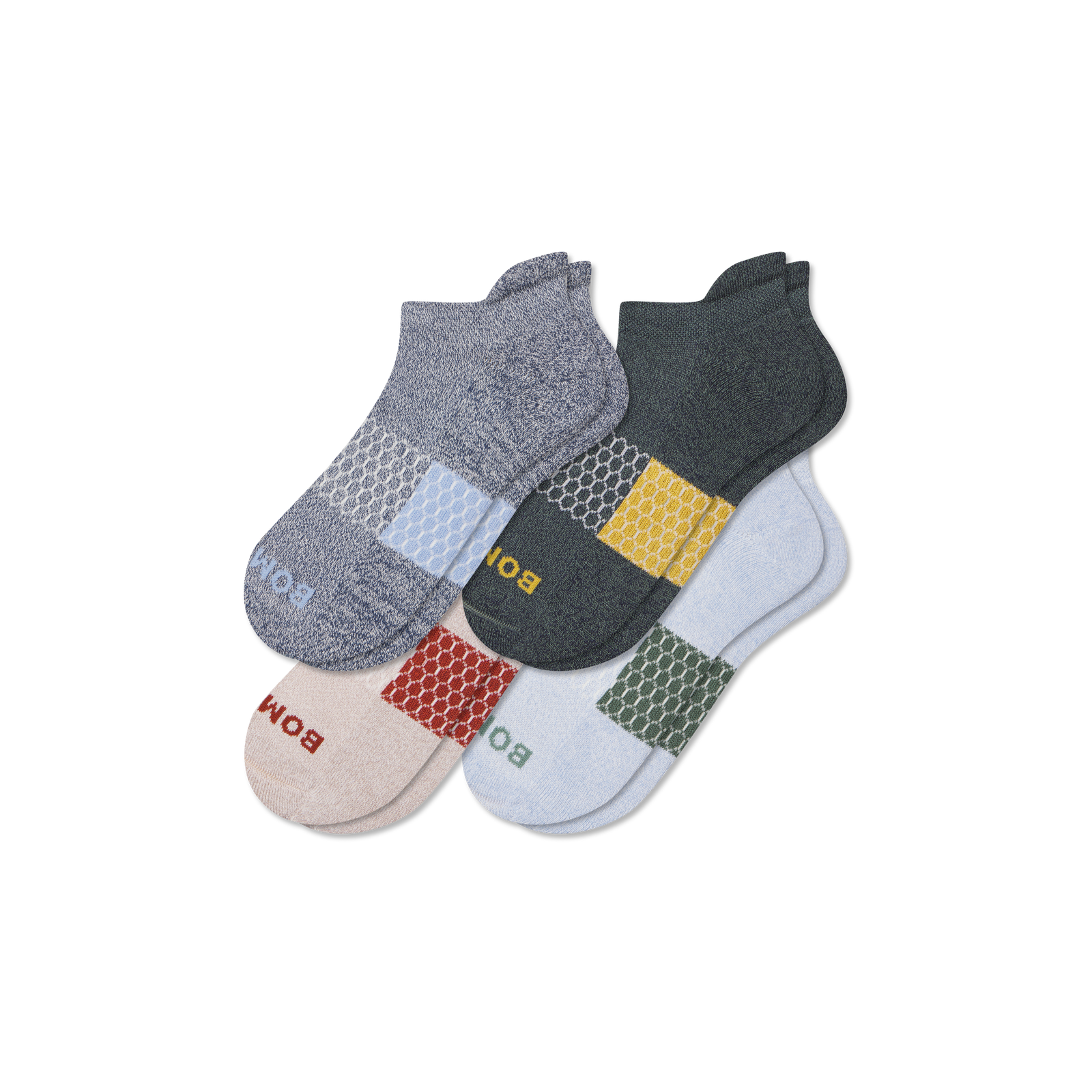 Men's Marl Ankle Sock 4-Pack - Navy Taupe Mix