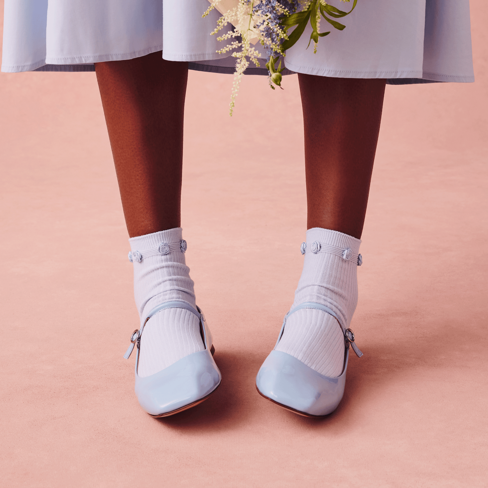 Lightweight Rosette Quarter Socks - Halo Blue WO [LIFESTYLE] [9368]