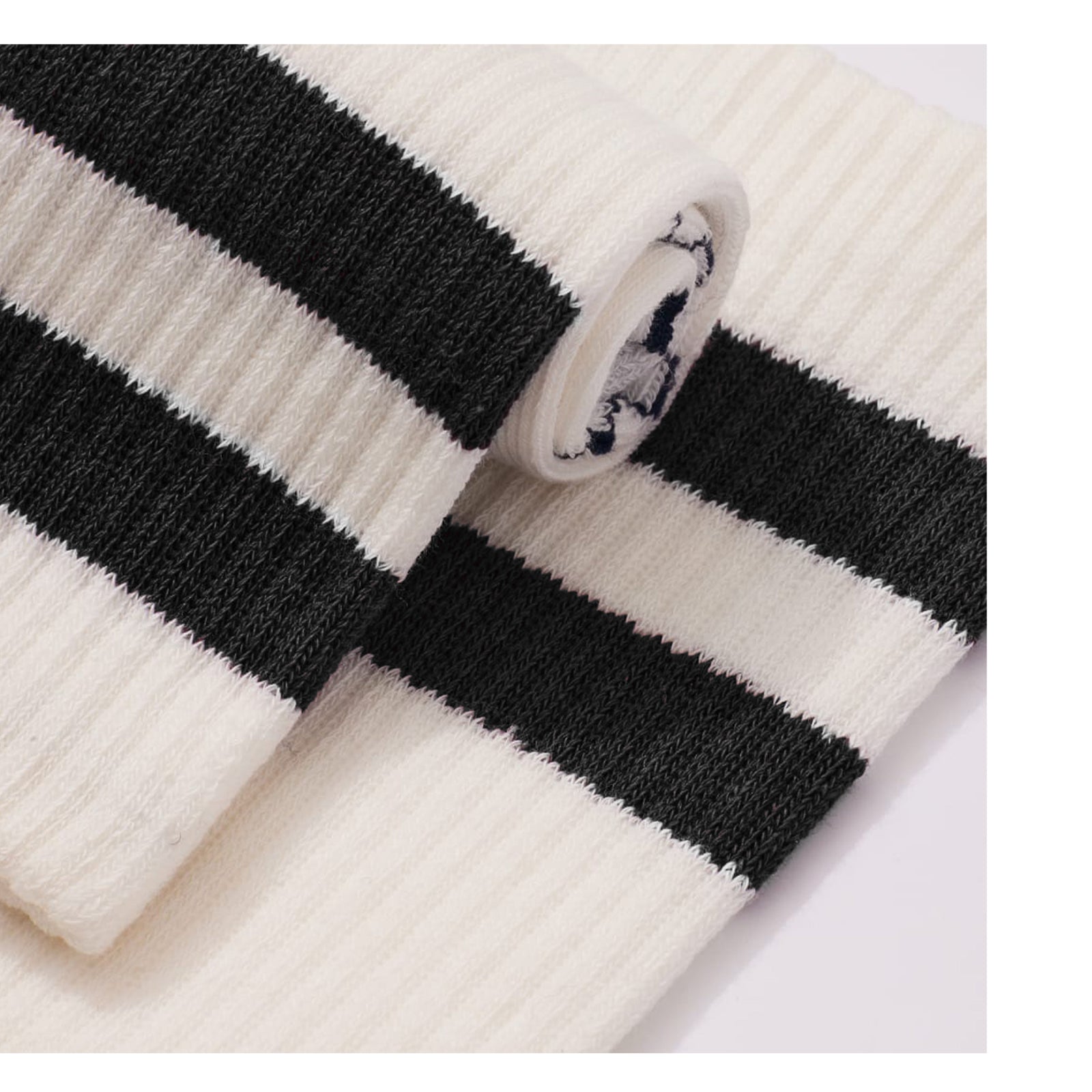 Vintage Stripes Half Calf Socks - Black Detail [Lifestyle]