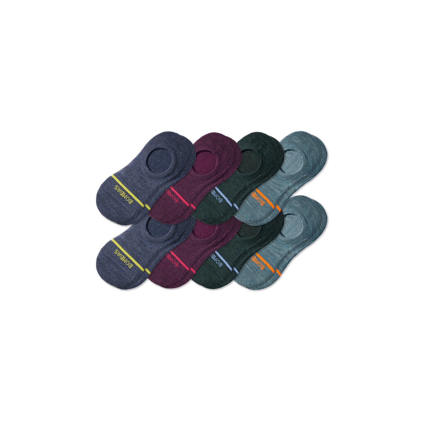 Lightweight Merino Wool Blend No Show Sock Agate Mix 8-Pack L