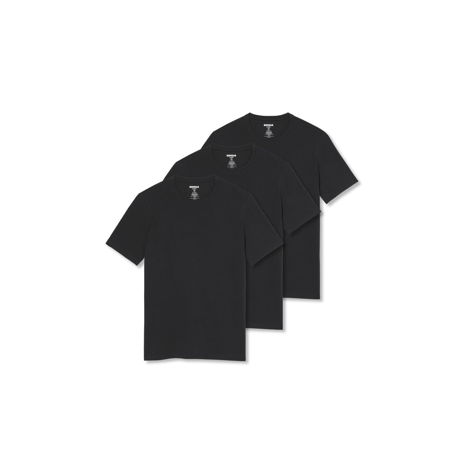 Men's Pima Cotton Slim Crew Neck T-Shirt 3-Pack - All Black L