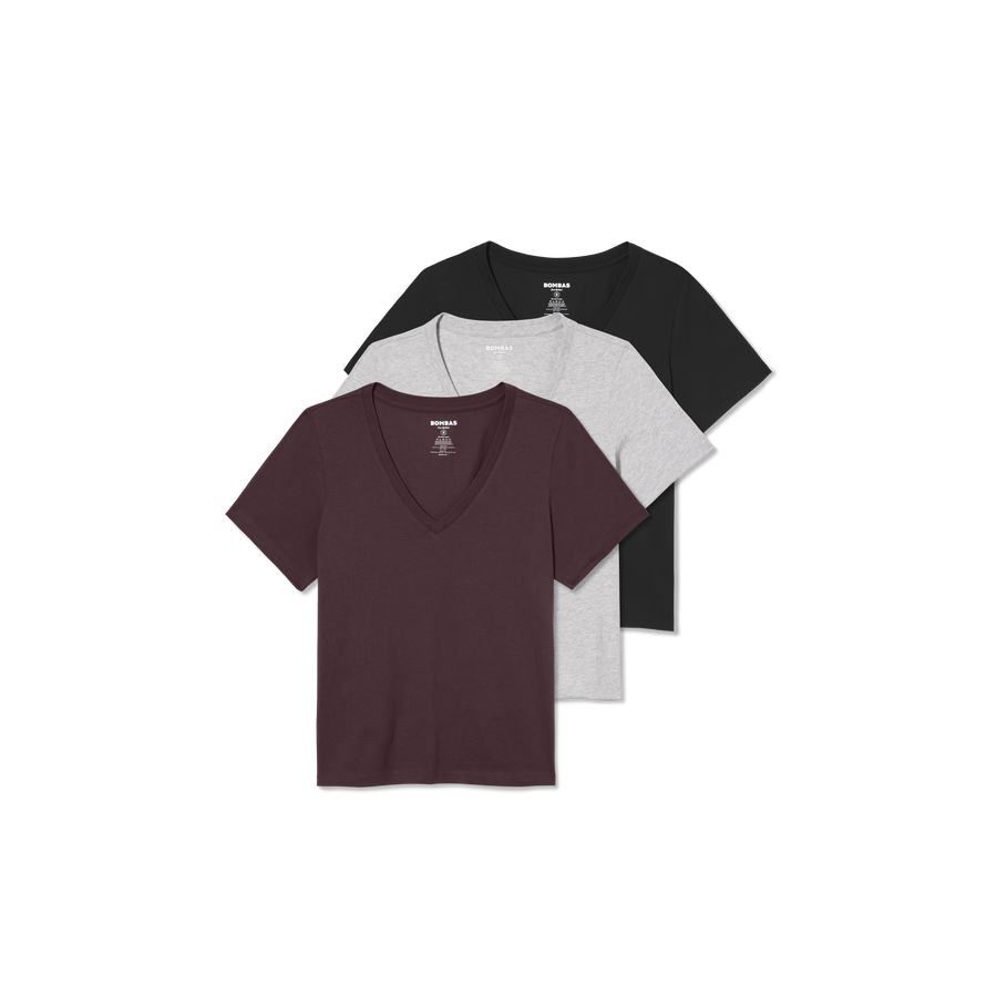 Women's Pima Cotton V-Neck T-Shirt 3-Pack - Off Duty Style