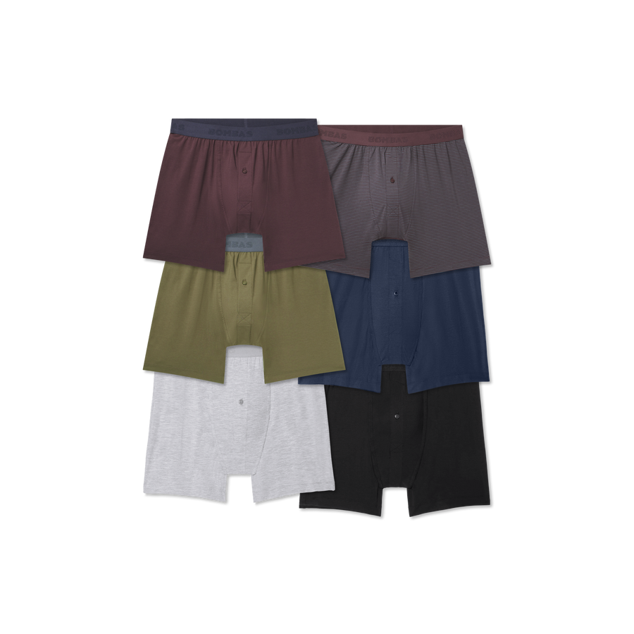 Men's Cotton Modal Blend Boxer 6-Pack - Gentle Core Fit