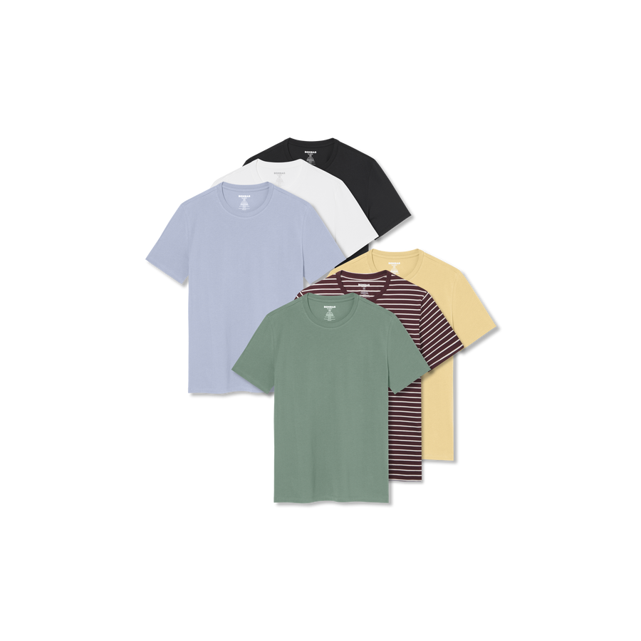 Men's Pima Cotton Crew Neck T-Shirt 6-Pack - Cotton Morning Style
