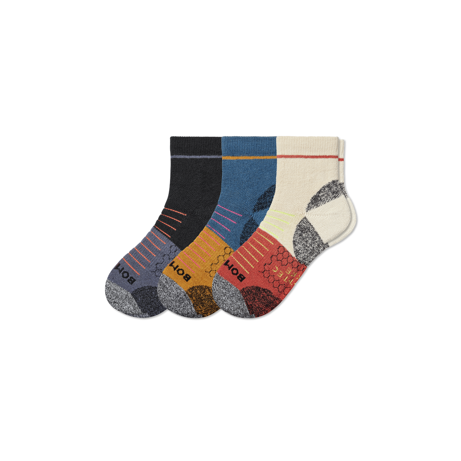 Men's Hiking Quarter Sock 3-Pack - black husk mix