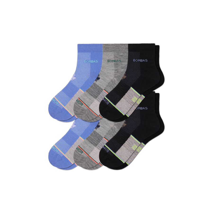 Men's UltraLite Sport Merino Wool Blend Quarter Sock 6-Pack - Studio Crew Move
