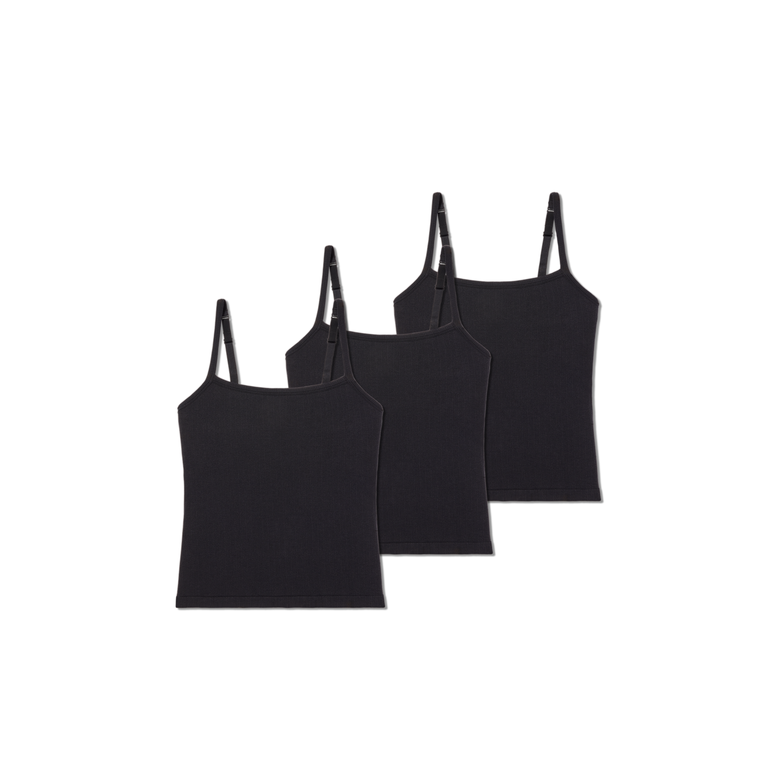 Women's Built-In Bra Seamless Cami 3-Pack - Black L