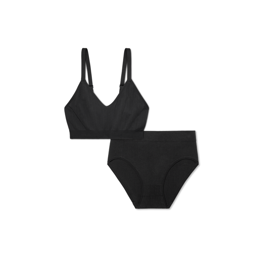 Women’s Seamless Scoop Bralette + High Rise Brief Pack - Smooth Studio Support