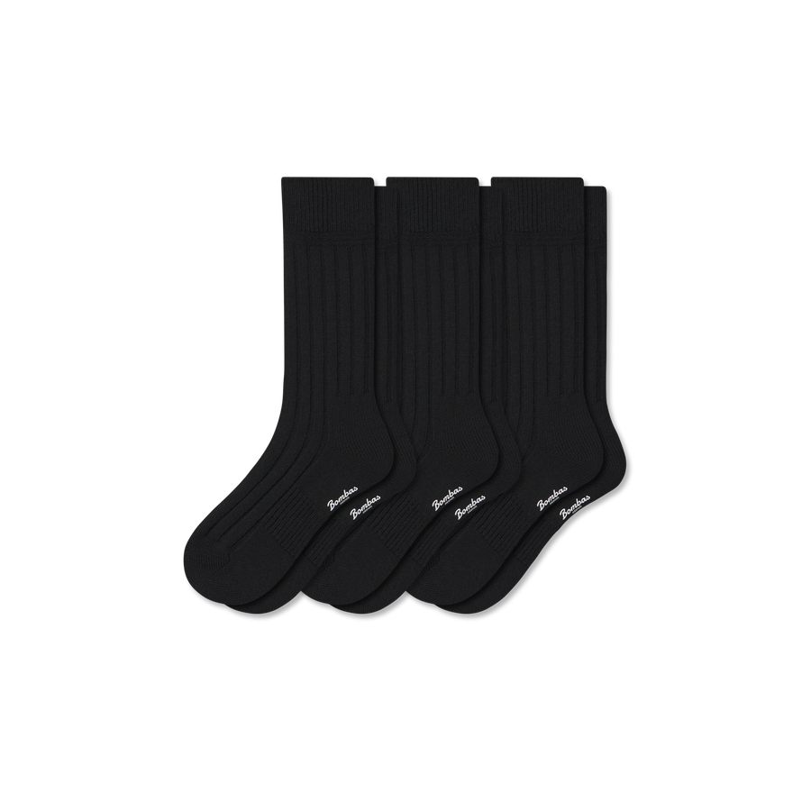 Women's Merino Cashmere Blend Rib Calf Sock 3-Pack - Trail Court Support
