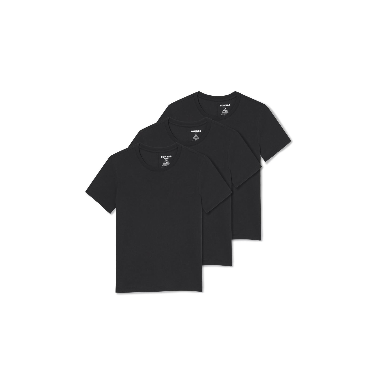 Women's Pima Cotton Slim Crew T-Shirt 3-Pack - Black L