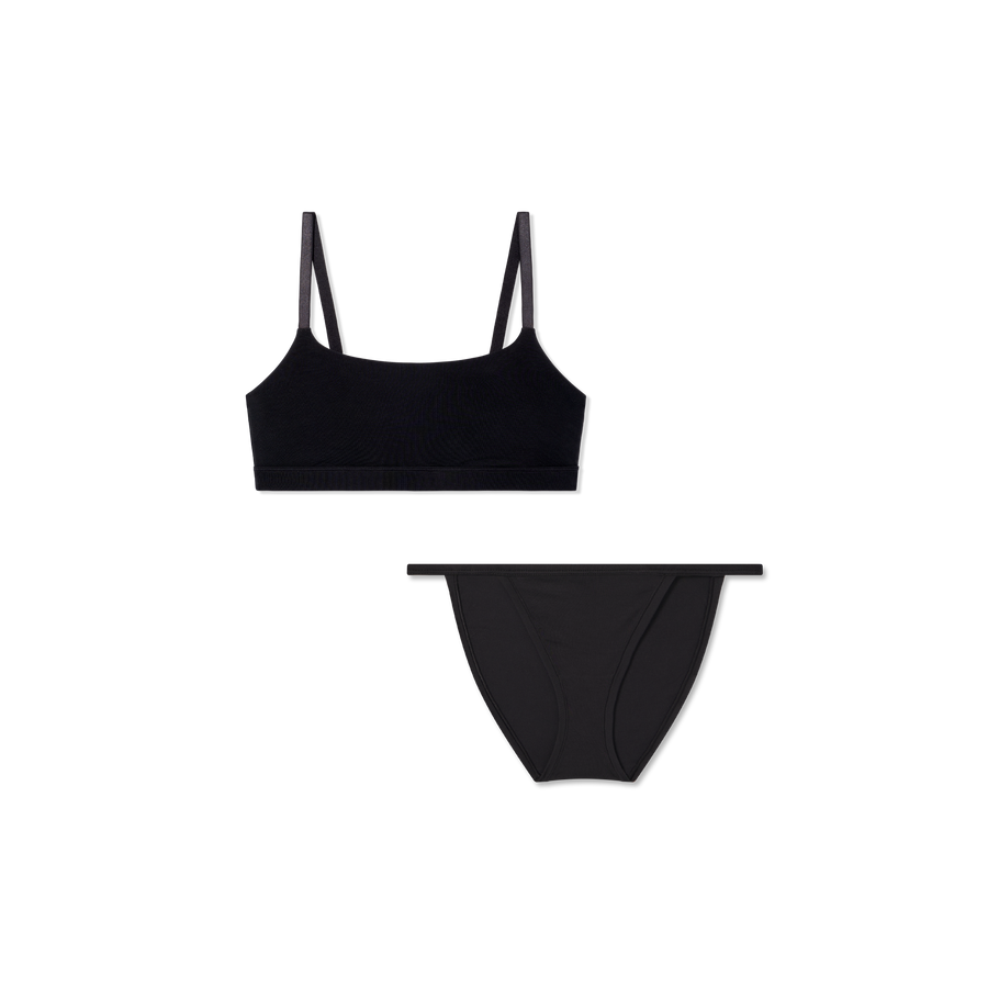 Women’s Super Soft Scoop Bralette + String Bikini Pack - Layered Comfort
