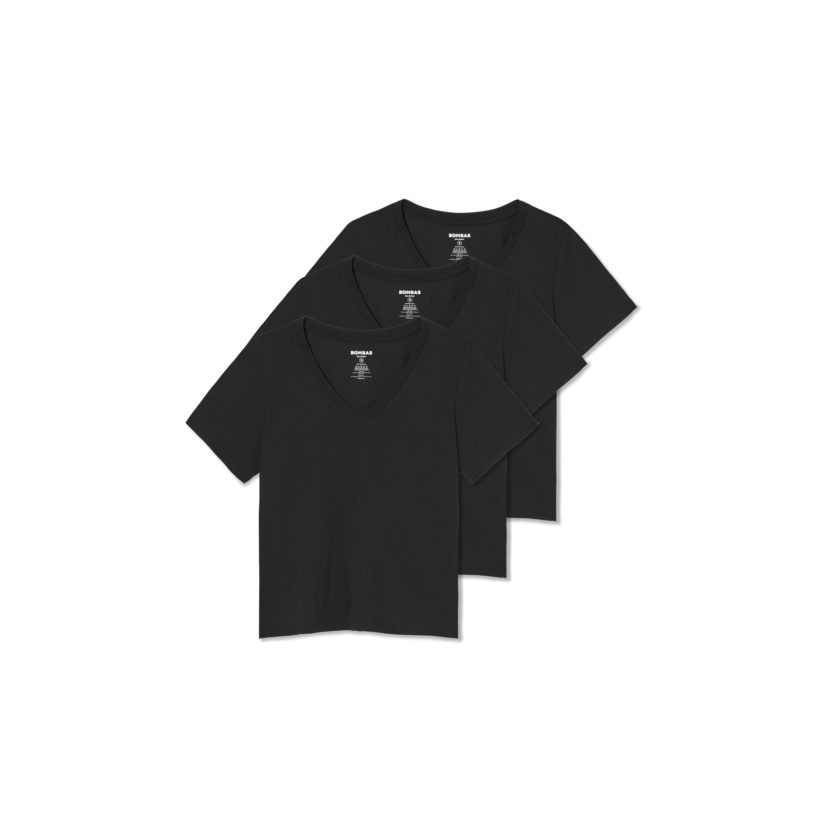 Women's Pima Cotton V-Neck T-Shirt 3-Pack - Black L