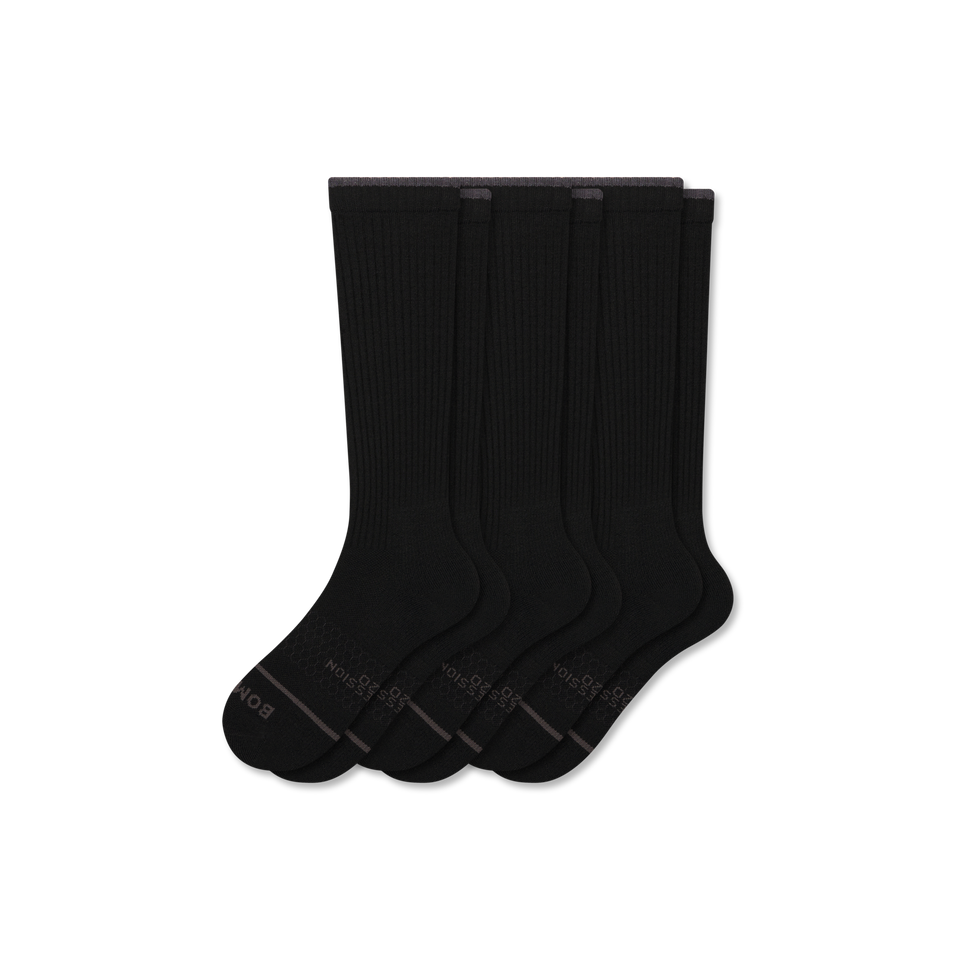 Merino Wool Blend Everyday Compression Sock 3-Pack (15-20mmHg) - Black L