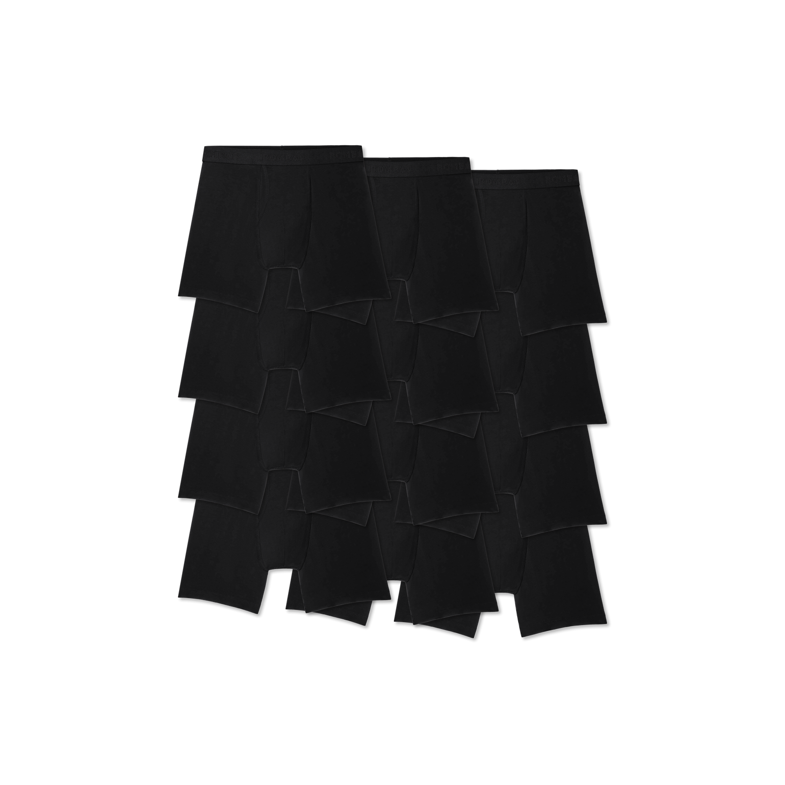 Men's Cotton Modal Blend Boxer Brief - Classic Fly 12-Pack - Black L