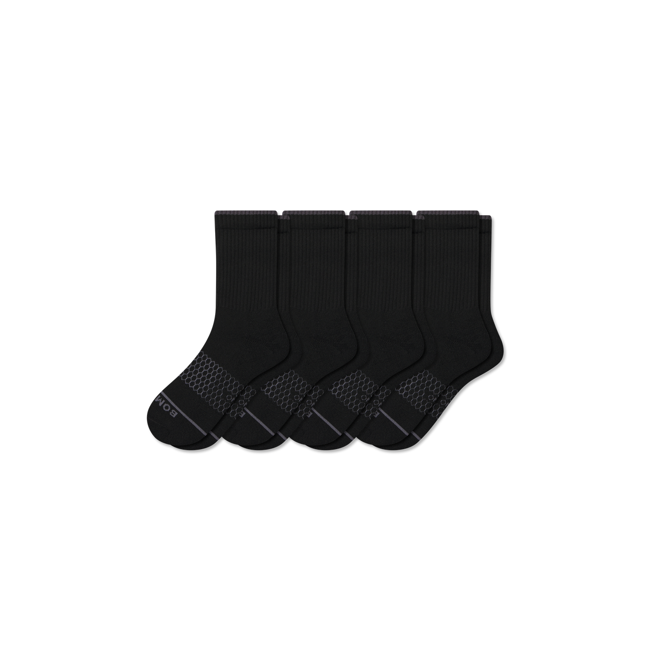 Merino Wool Blend Half Calf Sock 4-Pack - Black L