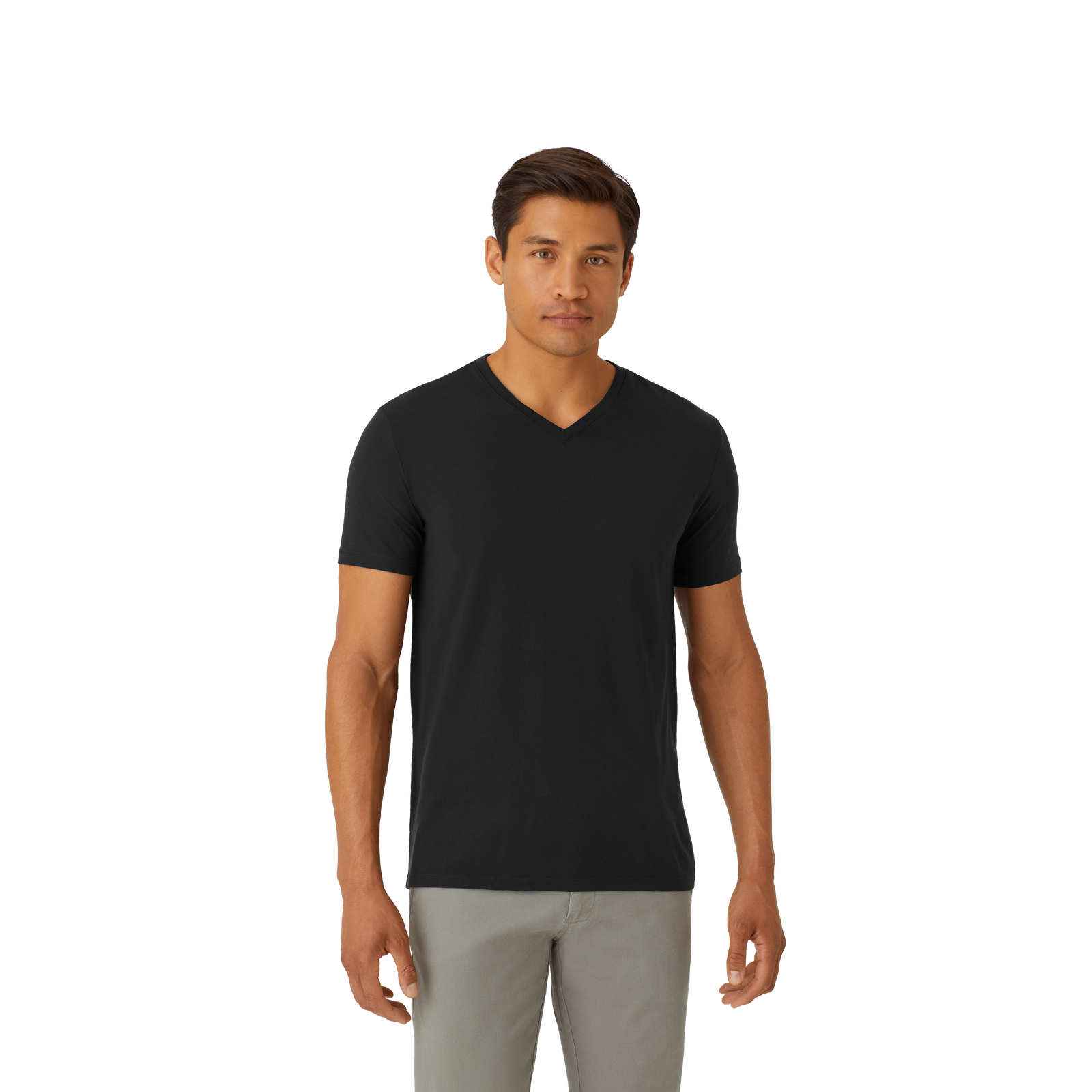 Men's Pima Cotton V-Neck T-Shirt 6-Pack - black - 24