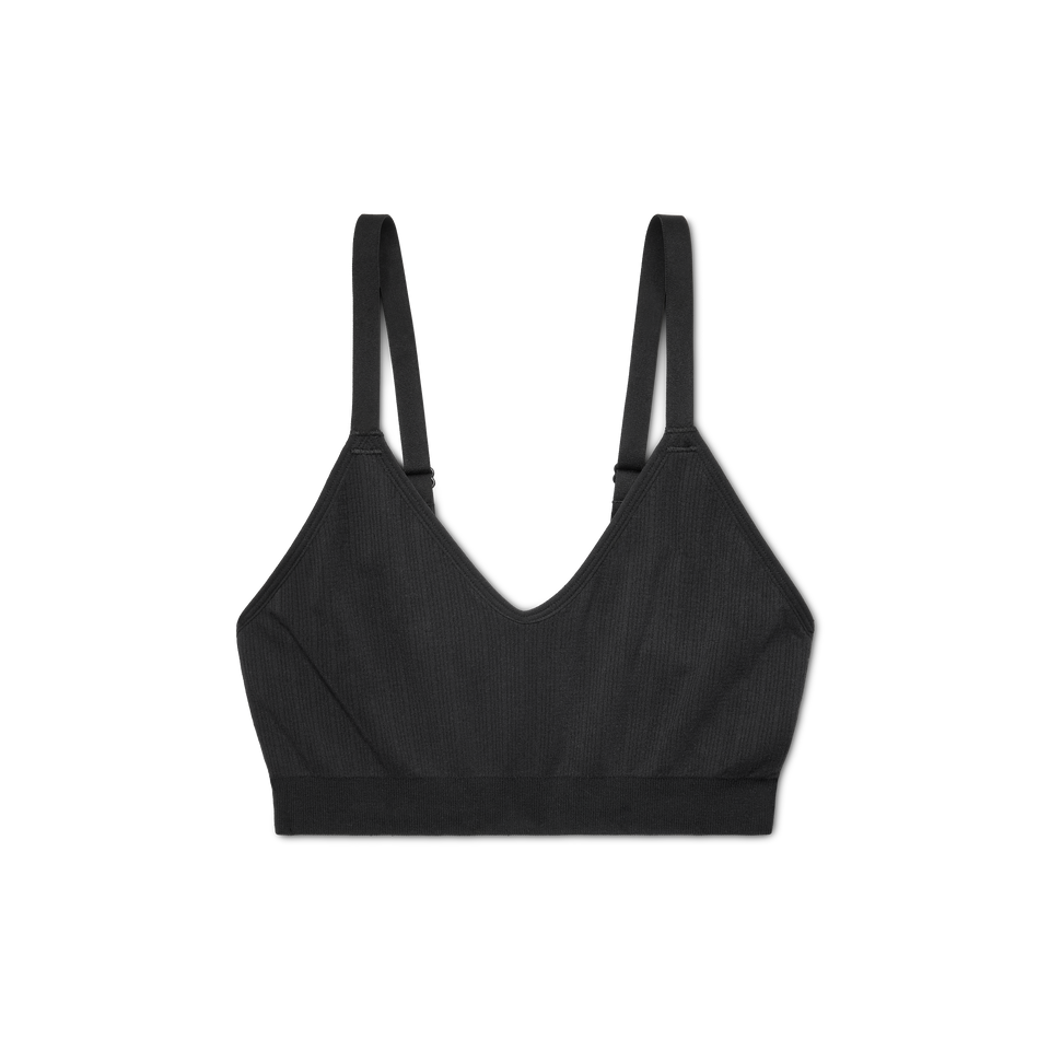 Ribbed Seamless Bralette Black L