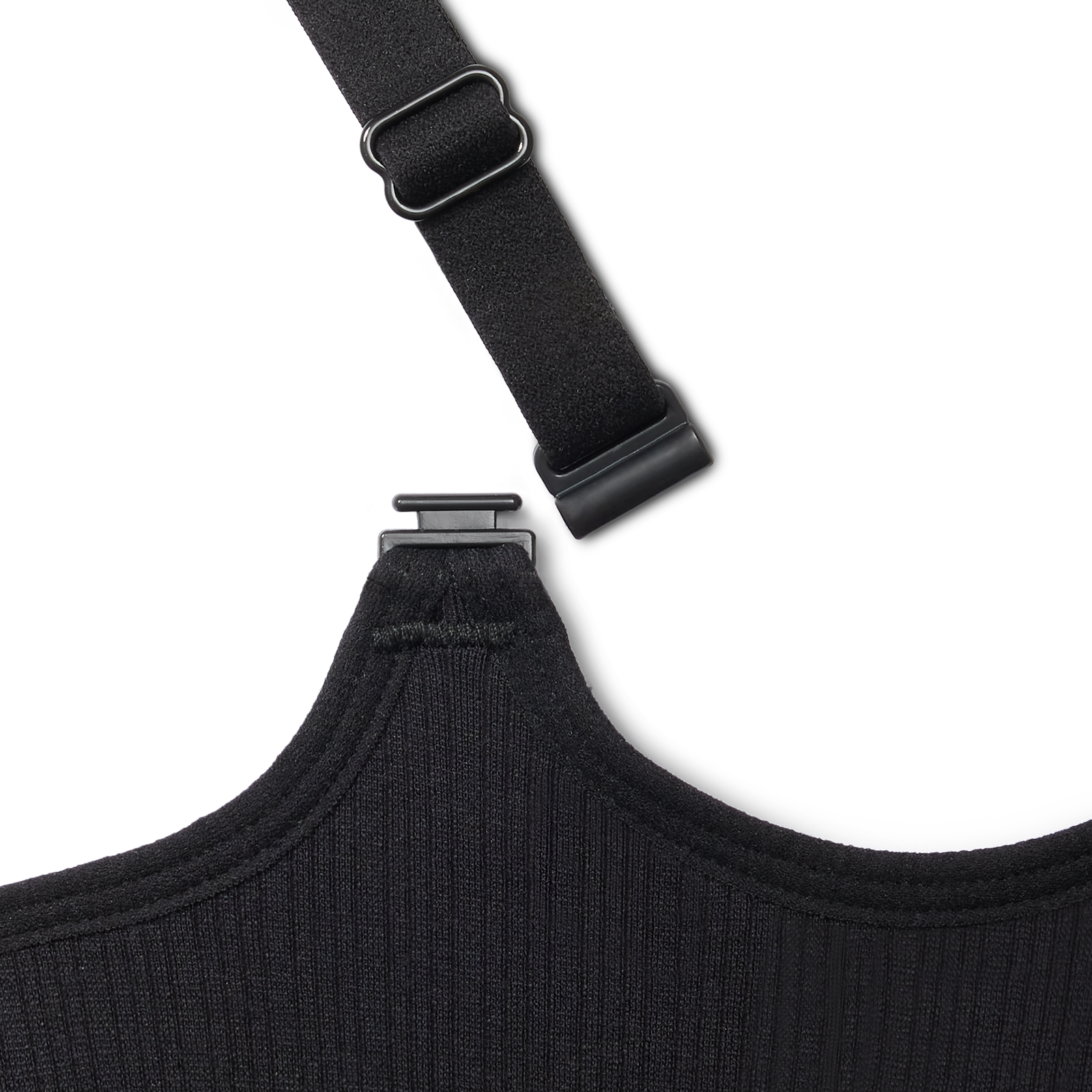 Ribbed Seamless Bralette Black Clasp Detail
