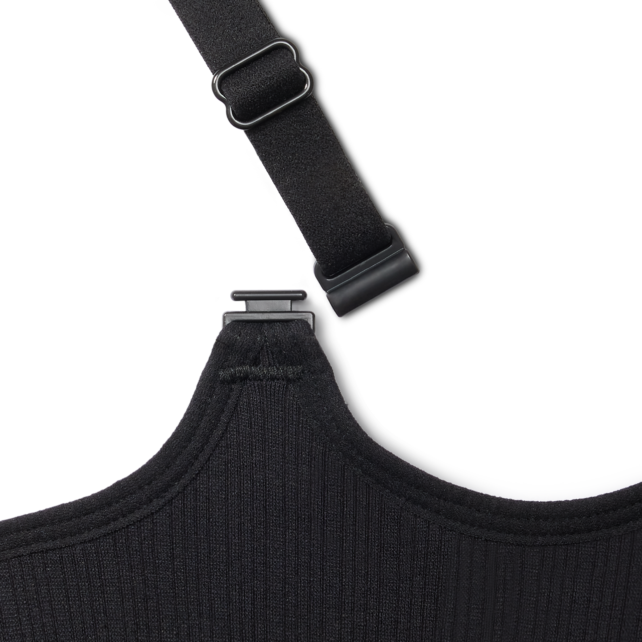 Ribbed Seamless Bralette Black Clasp Detail