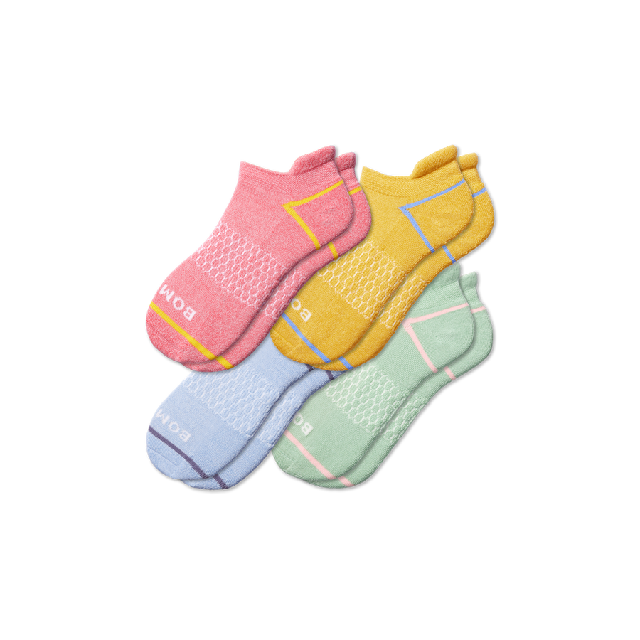 Women's Border Stripe Ankle Sock 4-Pack - Classic Everyday Step