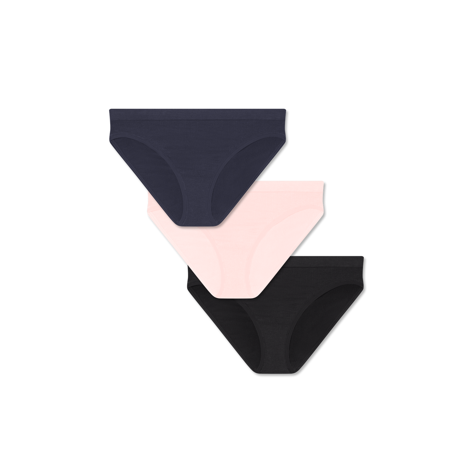 Women's Seamless Bikini 3-Pack - Blush Navy Black Mix L