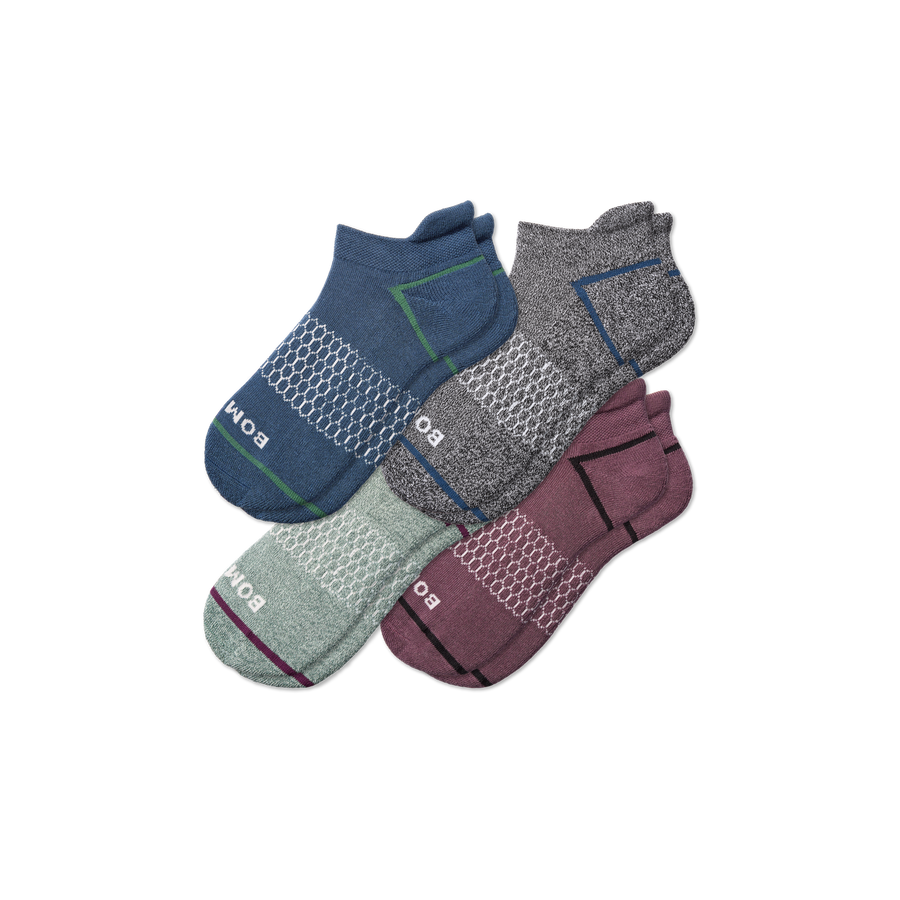Men's Border Stripe Ankle Sock 4-Pack - Everyday No Show Fit