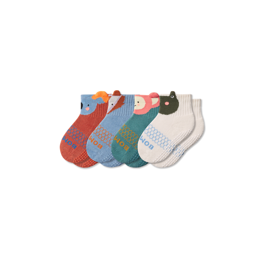 Toddler Forest Friends Calf Sock 4-Pack - Light Low Cut Step