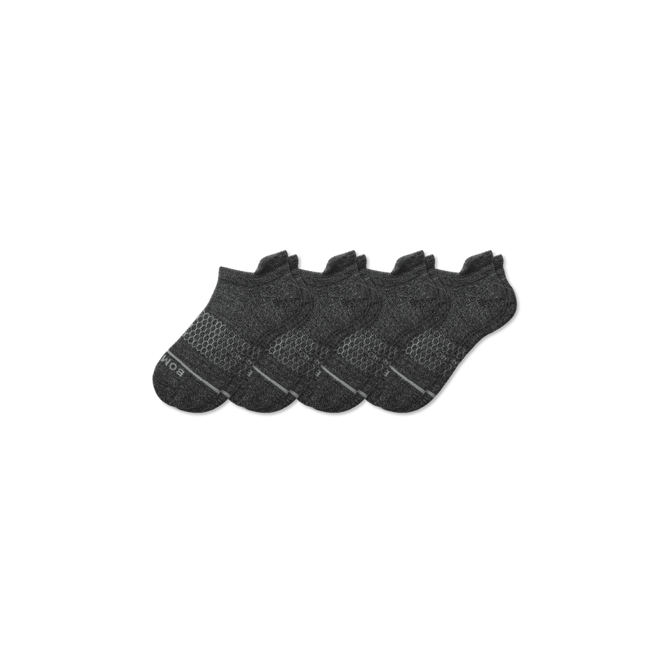 Merino Wool Blend Ankle Sock 4-Pack - charcoal L