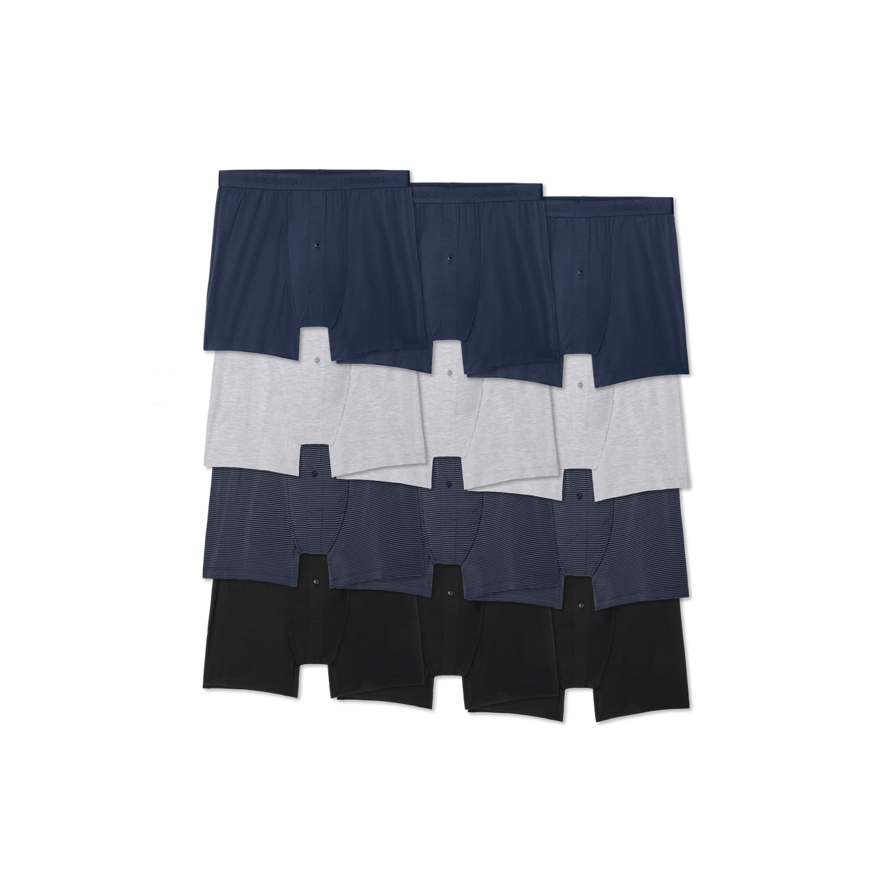 Men's Cotton Modal Blend Boxer 12-Pack - Core Mix L