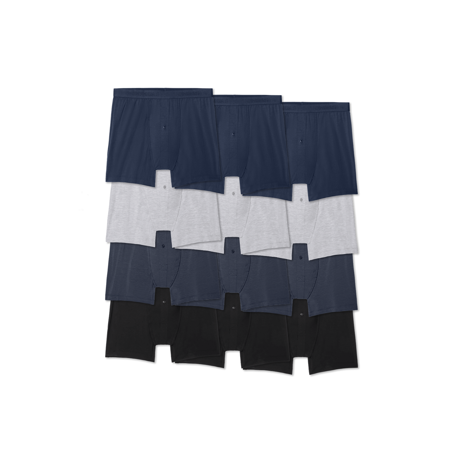 Men's Cotton Modal Blend Boxer 12-Pack - Core Mix L