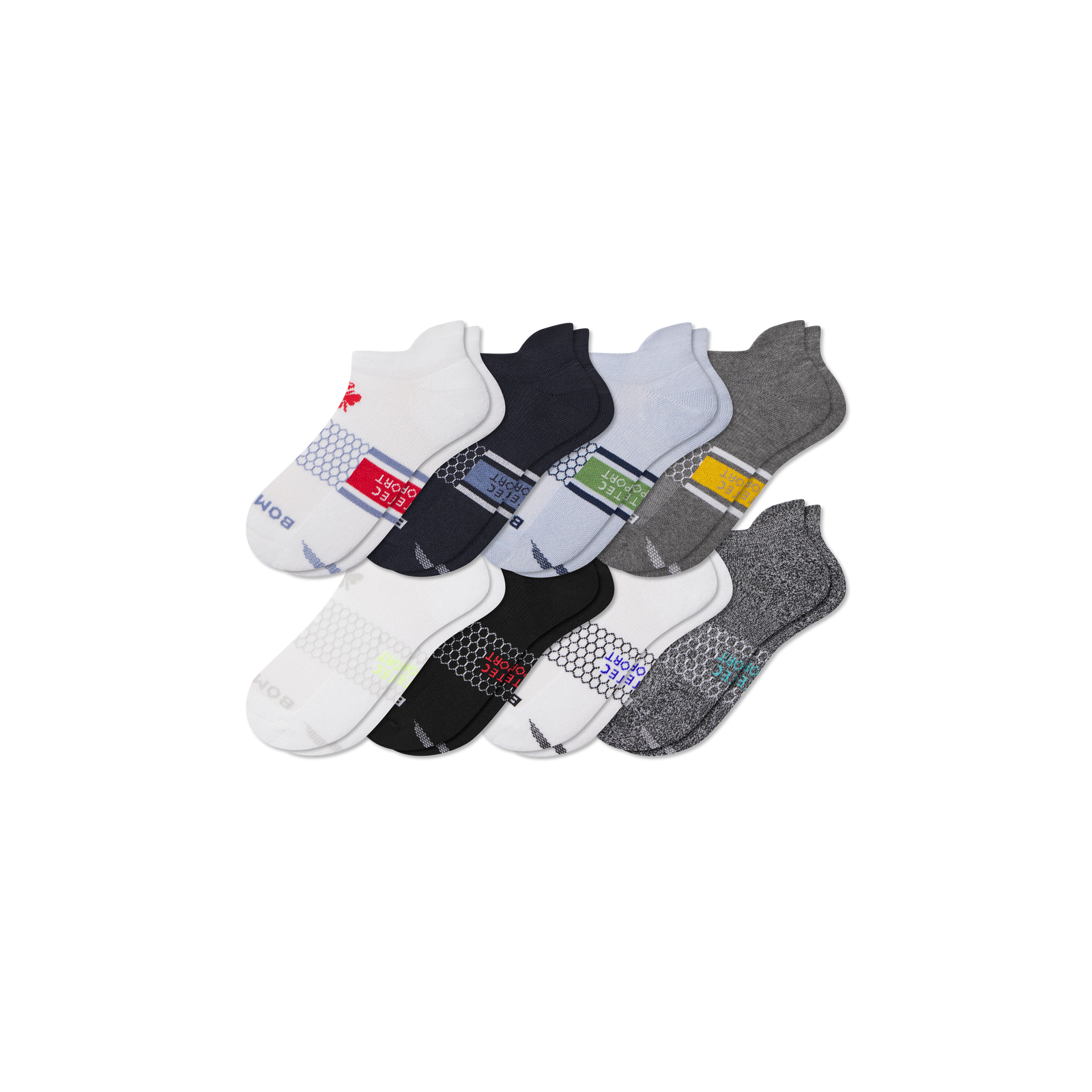 All Sport Ankle Sock 8-Pack - Crimson Navy Mix L