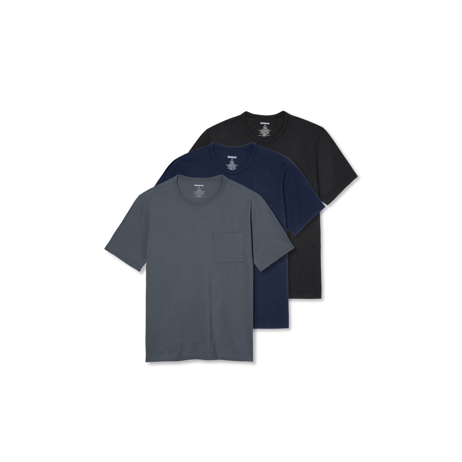 Menâ€™s Premium Weight Pocket Crew Neck T-Shirt 3-Pack - Dark Pebble Mix L