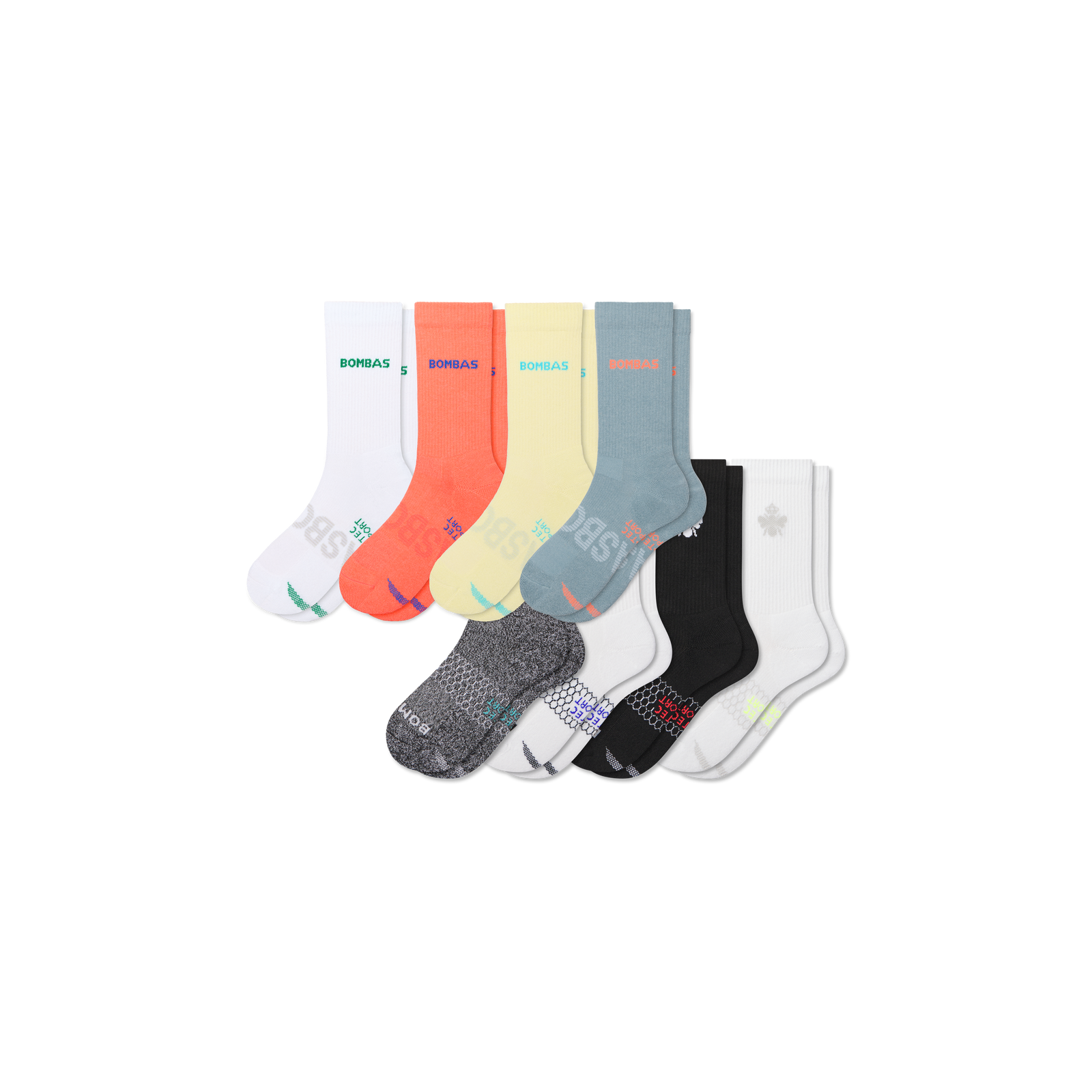 Youth All Sport Calf Sock 8-Pack - Dawn Core Mix L