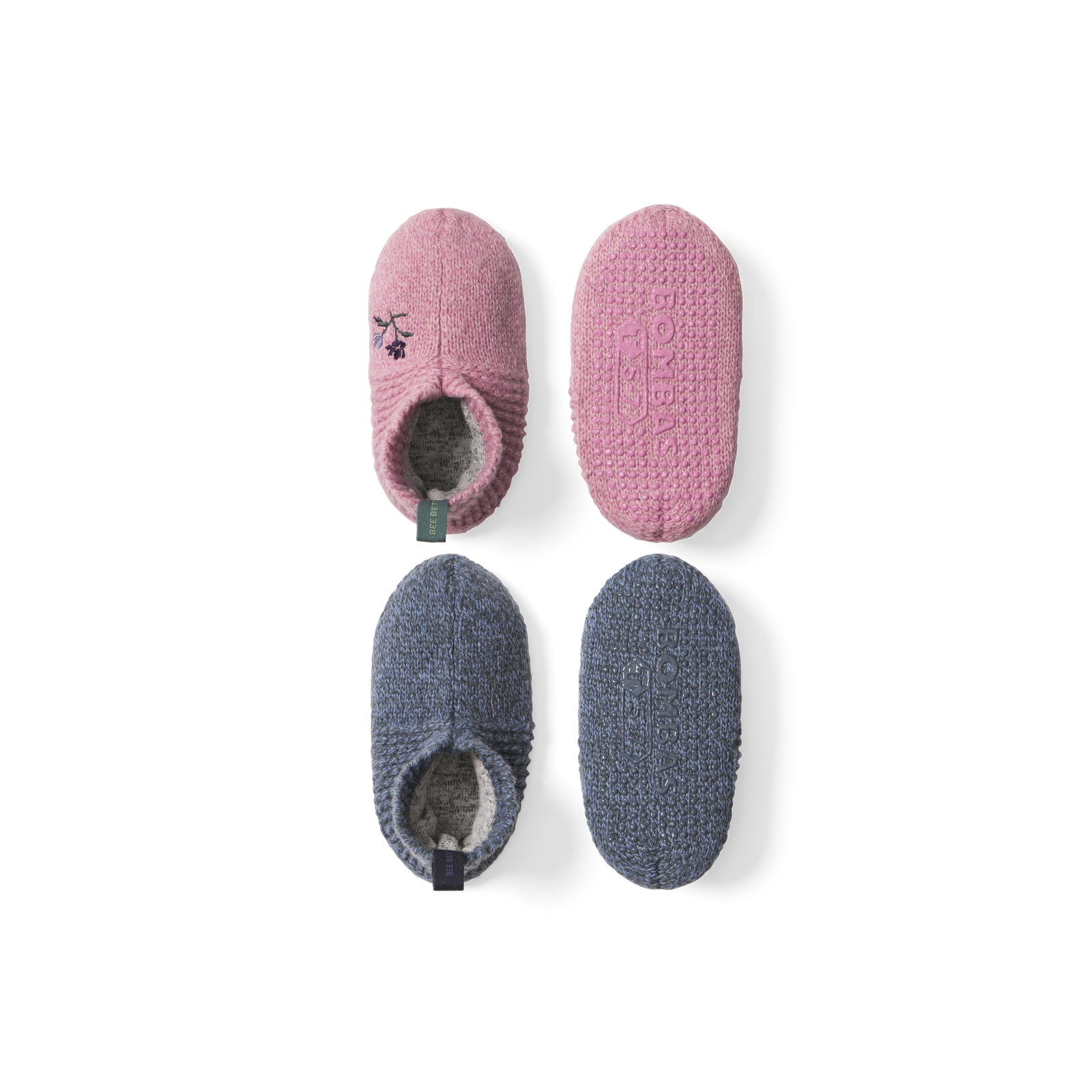 Toddler Gripper Slipper 2-Pack - Dried Rose x Pebble L